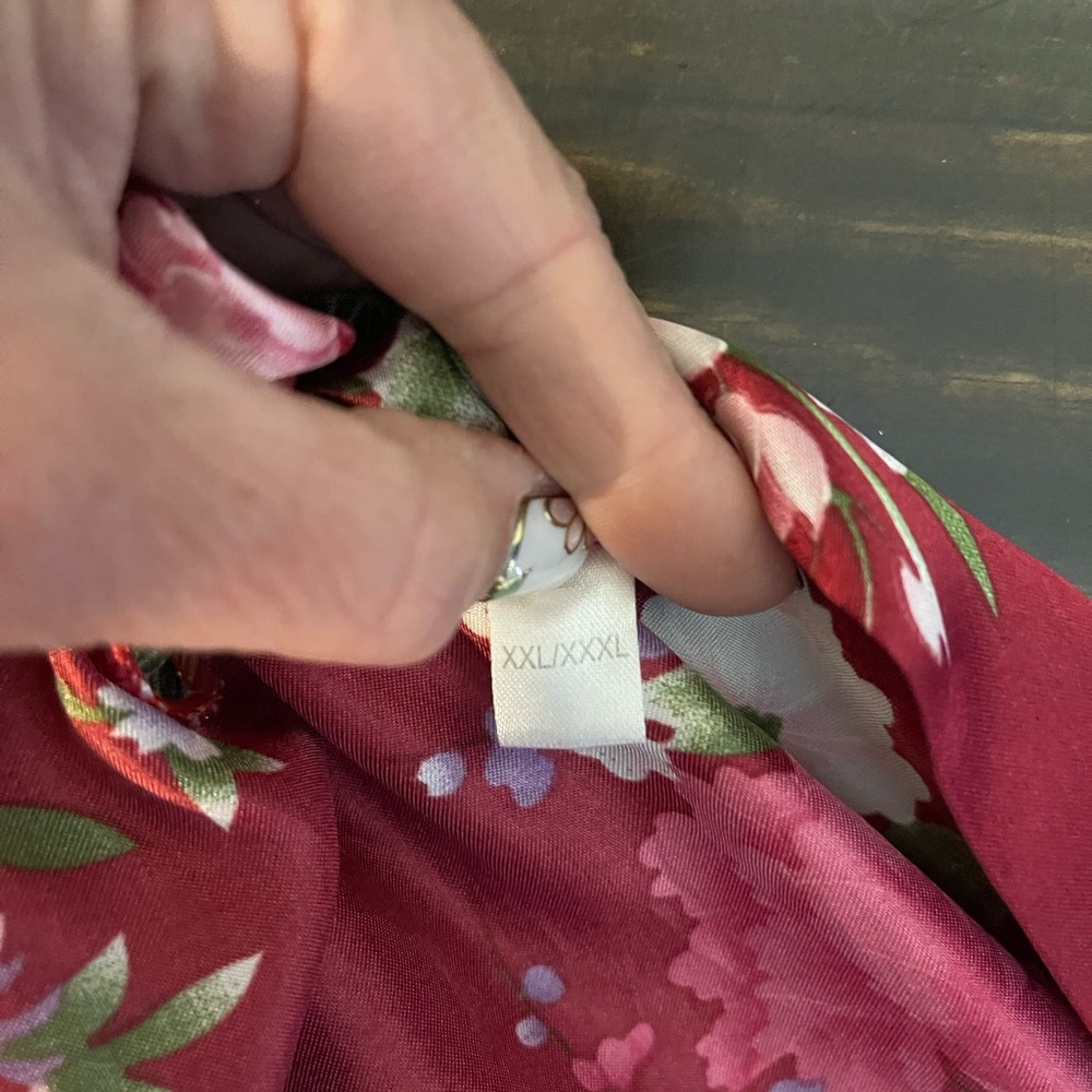 Floral Red Kimono Robe - Picture 3 of 3